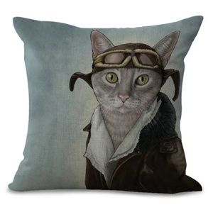 FREE SHIPPING - Aviator Linen Pillow Cover 🐱